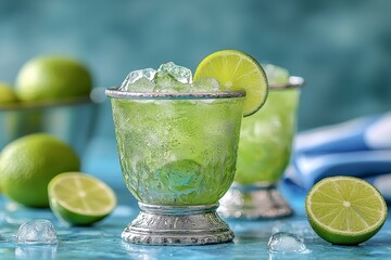 A Margarita, an alcoholic cocktail, is featured on the bar counter in a pub or restaurant
