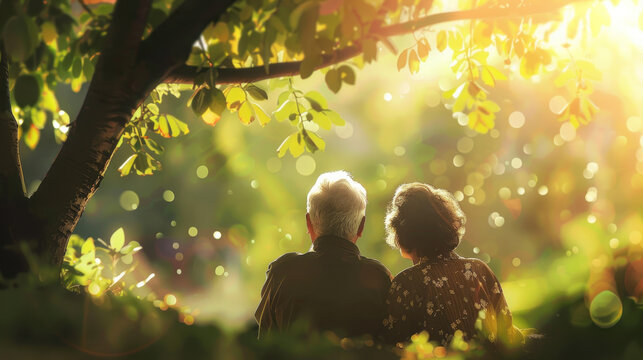 Senior elderly couple in love concept