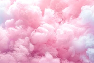 Fototapeta premium Colorful pink fluffy cotton candy background, soft color sweet candyfloss, lovely valentine concept, abstract blurred dessert texture