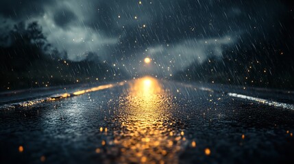 3d Rendering abstract asphalt light in a dark empty