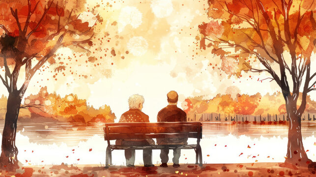 Senior elderly couple in love concept
