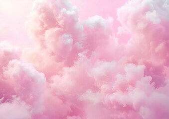 Colorful pink fluffy cotton candy background, soft color sweet candyfloss, lovely valentine concept, abstract blurred dessert texture