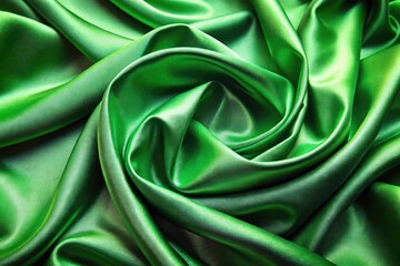 Fototapeta premium Elegant, shiny green fabric with a smooth, wavy texture and luxurious drape, ideal for upholstery.