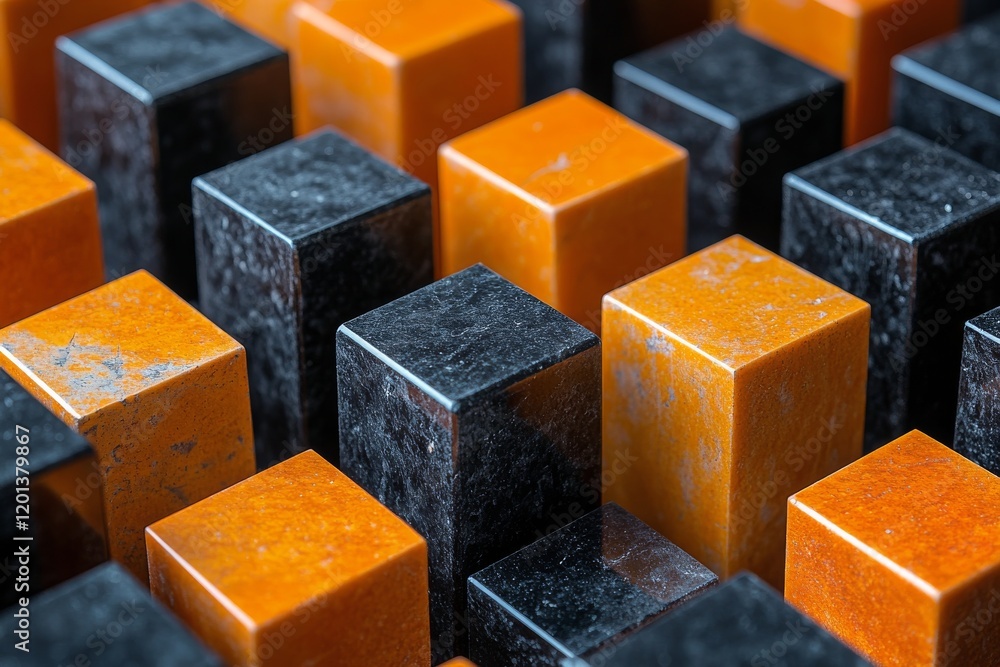 Aufkleber colorful blocks arranged in geometric patterns showcasing texture and contrast