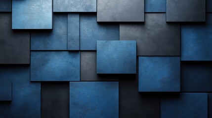blue Background with Intersecting Rectangles for Design Banner Template, Featuring Abstract Minimalist Wallpaper with Copy Space in the Center for Text