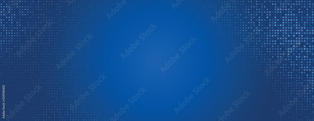 Poster blue background with a gradient style, featuring a dotted texture. the background is blue with a mod
