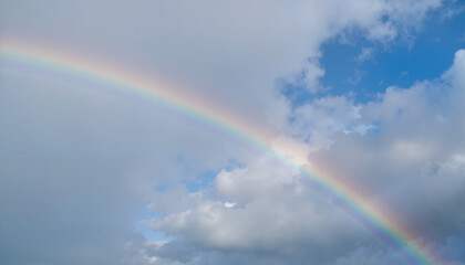 Breathtaking rainbow arcing across the sky, nature's beauty