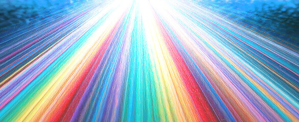 Fototapeta premium 虹色の光が走るカラフル背