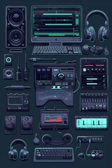 Editing atmosphere: screen with a video project and an organized workspace