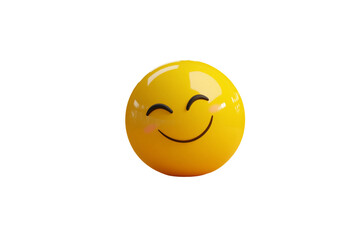Happy Emoji: "Design a cheerful emoji with a big smile, rosy cheeks, and sparkling eyes. The emoji should look friendly and vibrant with a yellow round face