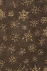 Snowflake Pattern on Dark Brown Background