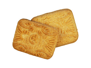 Stack of two butter cookies isolated