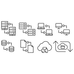 Data exchange icon vector. Data transfer illustration sign. Server symbol or logo.