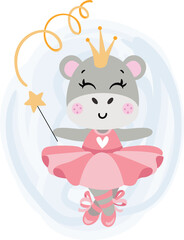 Hippo Ballerina with Magic Wand