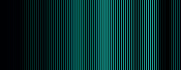 A teal and black striped background with vertical lines. The background has a teal gradient, creating a modern and sleek texture. Gradient striped background vector. Teal background.
