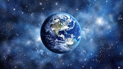 Fototapeta premium Spectacular Sunrise: Earth's Splendid Outlook as Observed from the Depths of Space