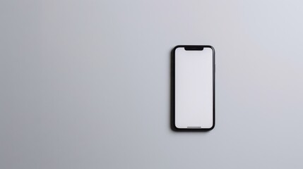 Smartphone with Blank Screen on Gray Background Mockup