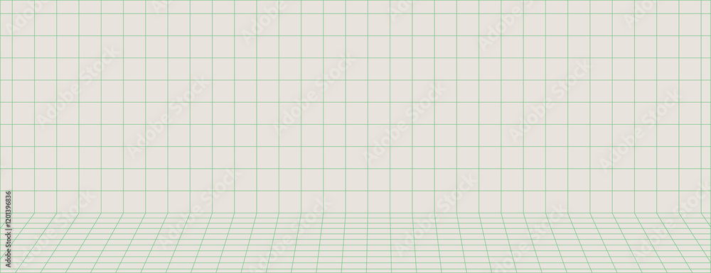 Poster grid background with a white background and green lines. the background has a geometric style with a
