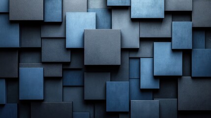blue Background with Intersecting Rectangles for Design Banner Template, Featuring Minimalist Wallpaper with Copy Space in the Center for Text