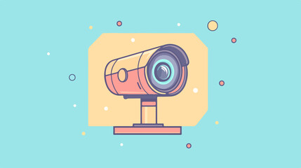 Obraz premium Security Camera Icon Vector Illustration for Surveillance Monitoring Systems