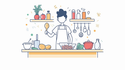 Editable Cooking and Food Related Flat Icons Set for Design Projects