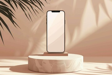 Sleek smartphone displayed against modern minimalist setting showcasing cutting-edge design