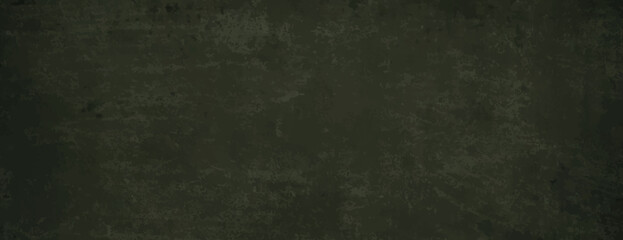 Dark green grunge background with a textured, distressed look. The background features a rugged, earthy green tone. Rough concrete texture background. Green background vector.