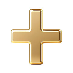 Fototapeta premium Golden plus sign design on a white background
