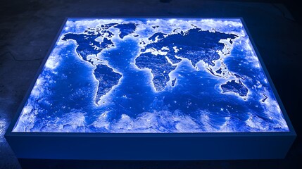Illuminated World Map: A Glowing  Global Perspective
