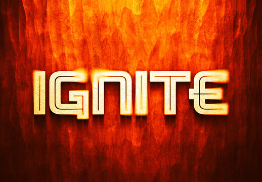 Blurred Text With Burning Effect Mockup