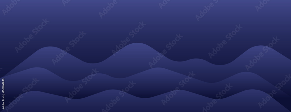 Poster abstract background with dark blue waves. the background features a smooth, gradient texture. blue c