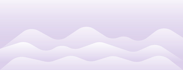 A minimalist lavender background with soft, wavy shapes. The lavender background creates a calming, smooth texture. Soft wave border background. Purple background vector.