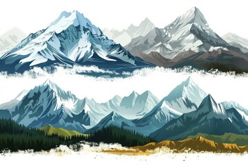 Majestic snow-capped mountains standing against a breathtakingly clear blue sky