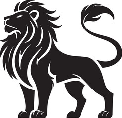 Lion vector illustration in black and white