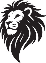Lion vector illustration in black and white