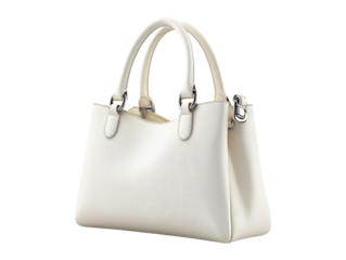 Elegant White Handbag Isolated on Transparent Background for Design