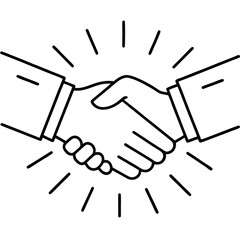 Dynamic Business Handshake
Depict two hands clasping in a firm handshake, with diagonal lines or motion marks around the hands to create a sense of energy and action