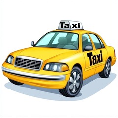 Obraz premium Taxi isolated on white background. Taxi icon. Cab isolated on white. Cab icon. Cab Car. Taxi Car Isolated element on white for Designers. Isolated Taxi Design Element. Cab Car Isolated on white.