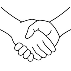 Fototapeta premium Modern Handshake Symbol sleek and minimalistic handshake icon where the fingers and palms are stylized with clean, angular lines. Incorporate subtle shading or hatching for added depth