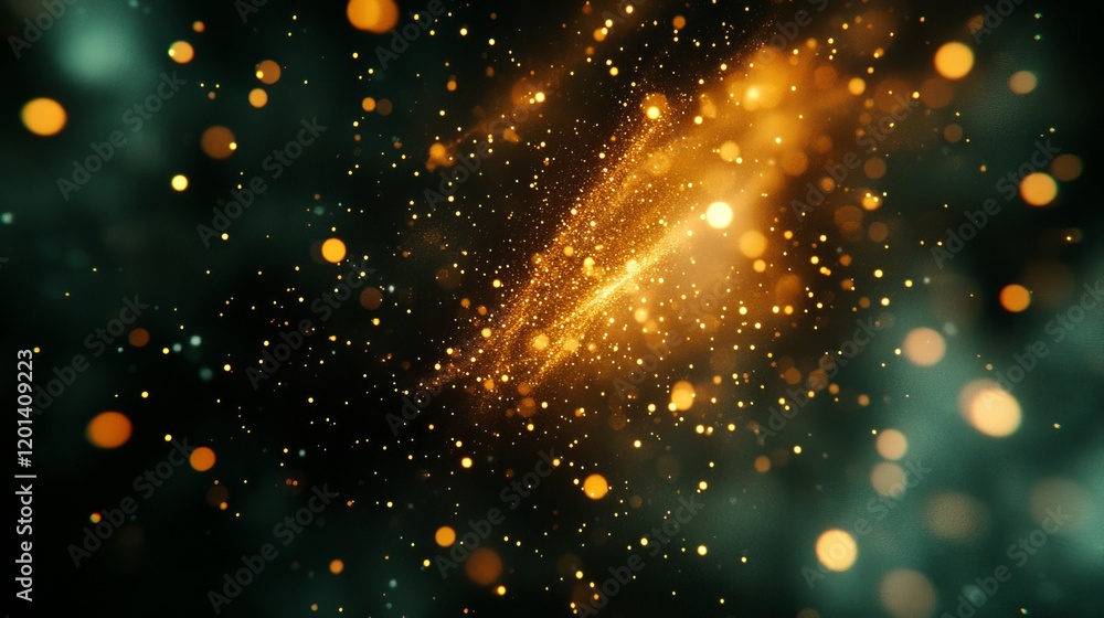 Poster abstract network connections with glowing particles on a dark background, digital technology