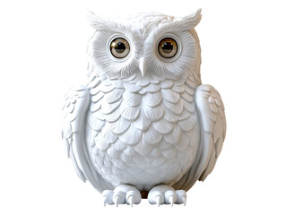 Obraz premium 3D Scandinavian Owl with Feathers in Detailed Style Setting
