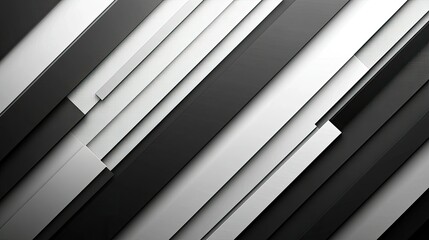 Obraz premium Abstract composition of overlapping black and white geometric shapes creating a modern design aesthetic