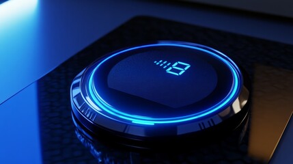 A modern digital clock with a wireless charging pad, representing the convergence of timekeeping and technology, Home tech scene