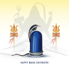 Maha shivratri festival greeting with shivling card background