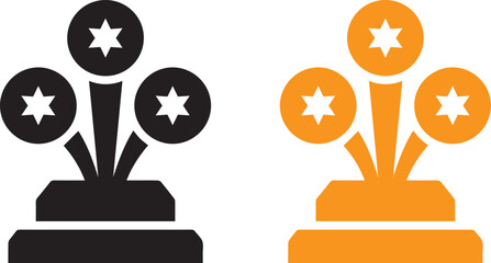 Trophy icon set. winner cup, victory cup icon. Reward symbol sign.  icons set isolated on white background flat vector