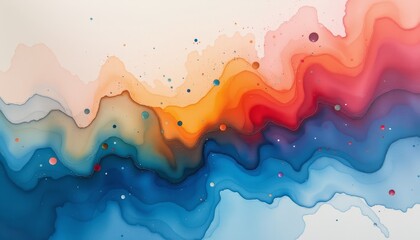Fototapeta premium Vibrant watercolor splash in red and blue tones