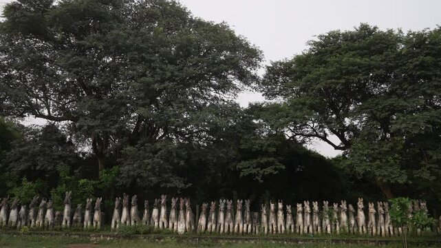 Terracotta Horses gifts to the god Aiyanar, Tamil Nadu, Karaikudi, India