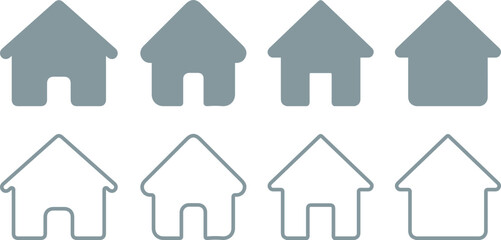 house icon set. monochrome house icon set design. Simple house symbol. Real estate Flat and line style sign. Home flat icon set vector illustration