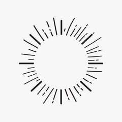 Abstract radial lines circle design vector