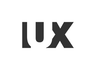 Obraz premium IUX logo design. Initial letter I U X bold font style for tech startups, consulting, corporate branding. Creative company name, headlines typography identity, trendy logotype.